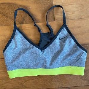 Nike Indy Grey/Neon Yellow Sports Bra